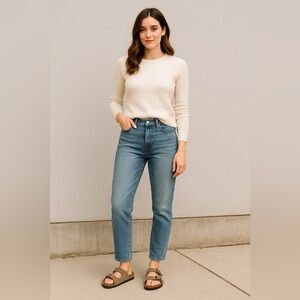 Volcom Jeans Liberator High Rise Classic Blue Denim Light wash sustainable 28